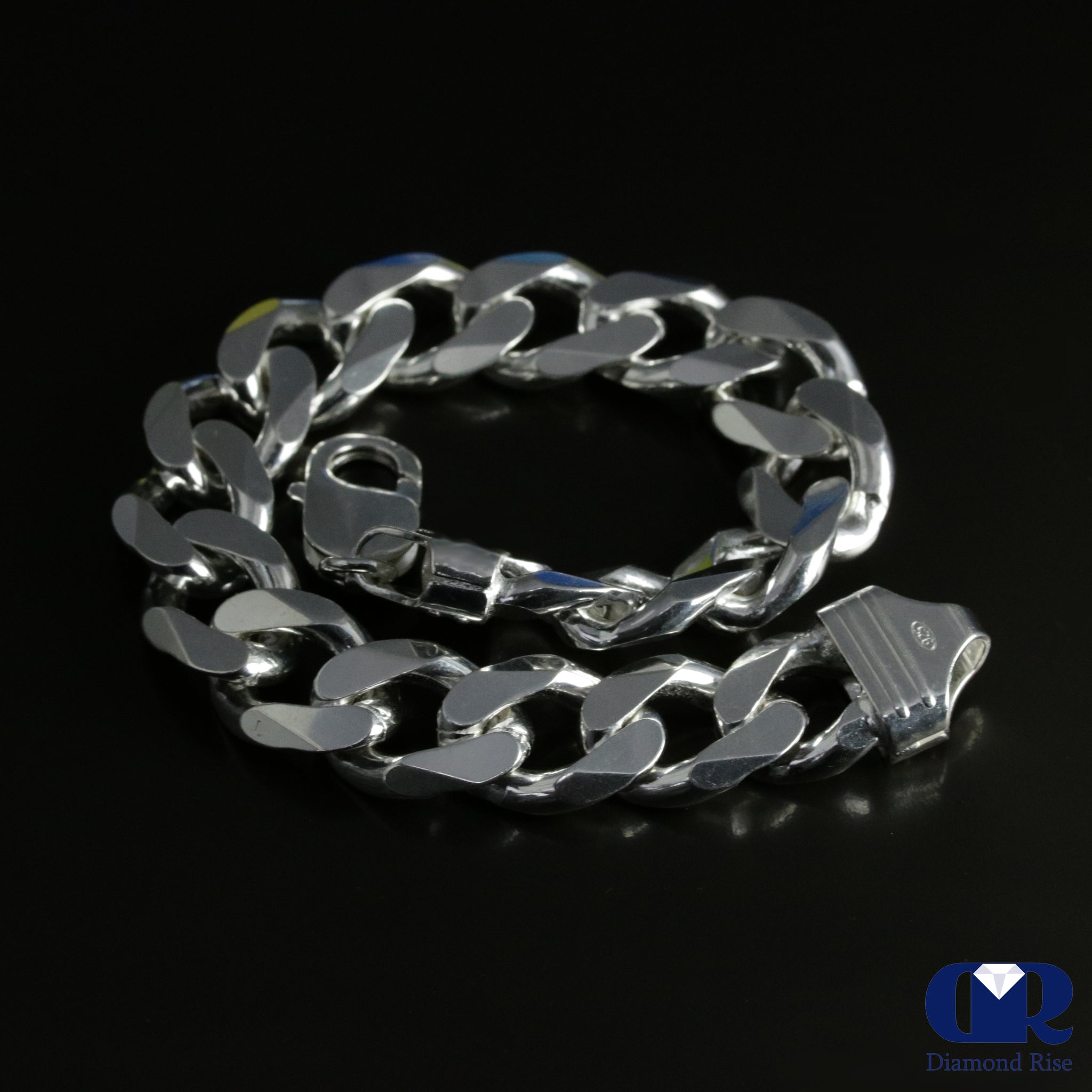Men's Real Solid 925 Sterling Silver Ring Miami Cuban Link Men