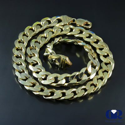 14K Yellow Gold Cuban Link Bracelet 13 mm